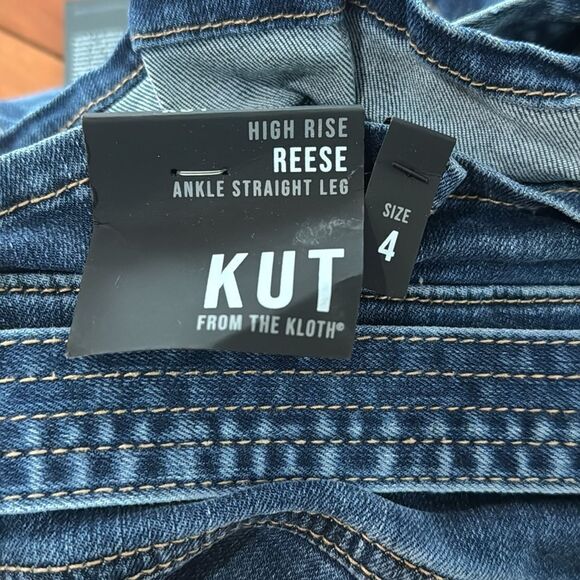 NWT KUT from the cloth Reese High Rise Ankle Straight Paperbag Waist Jean Size 4 - Picture 7 of 12